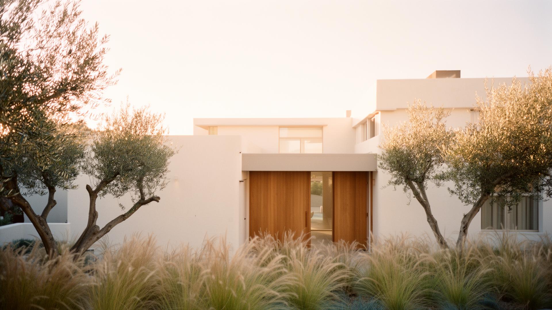 Pacific Palisades coastal home at golden hour